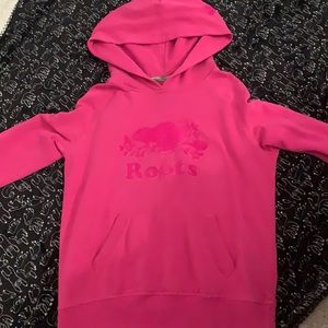 Hot pink Roots hoodie